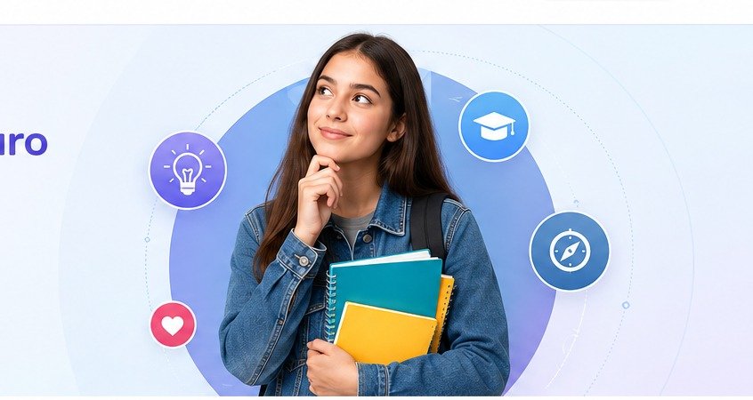 Estudiante explorando su futuro académico